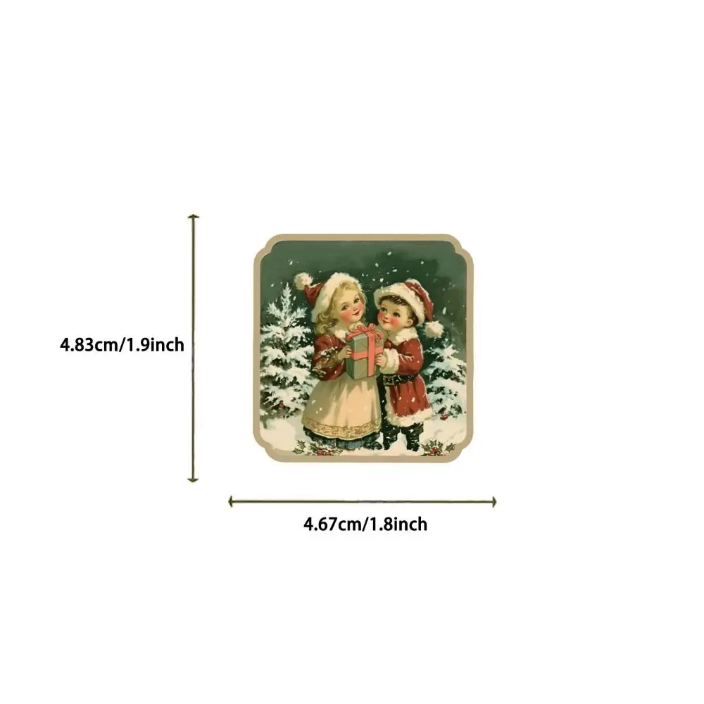 50PCS New Retro Christmas Cartoon Stickers Cute Scrapbook Santa Claus Sticker DIY PVC Kids Sticker Toys Notebook