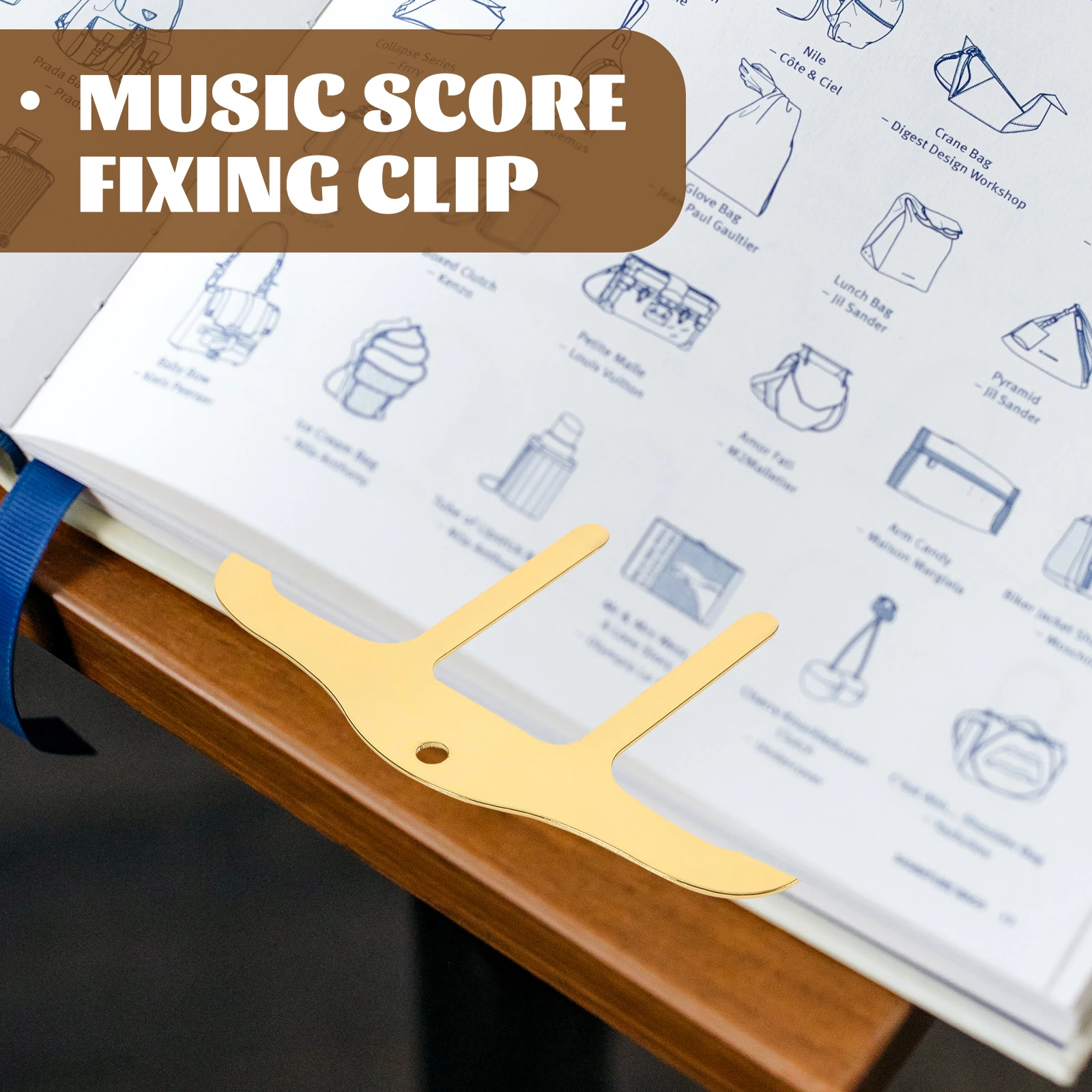 

2pcs Iron Music Sheet Clip Portable Score Holder For Piano Page Clamp Durable Music Note Design Instrument Supplies