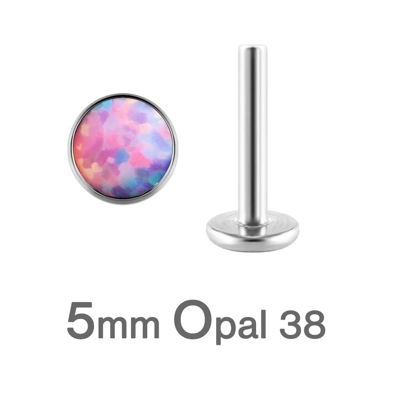 Opal Titanium Labret Studs 16G for Lip Ear Piercing