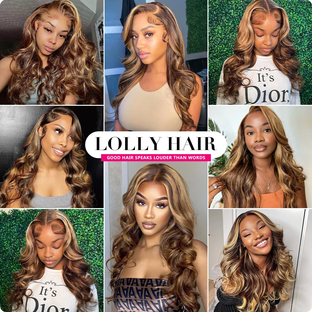 4x4 Closure With Bundles Highlight Body Wave Bundles With Closure Honey Blonde Colored Human Hair Bundles With Closure Free Part