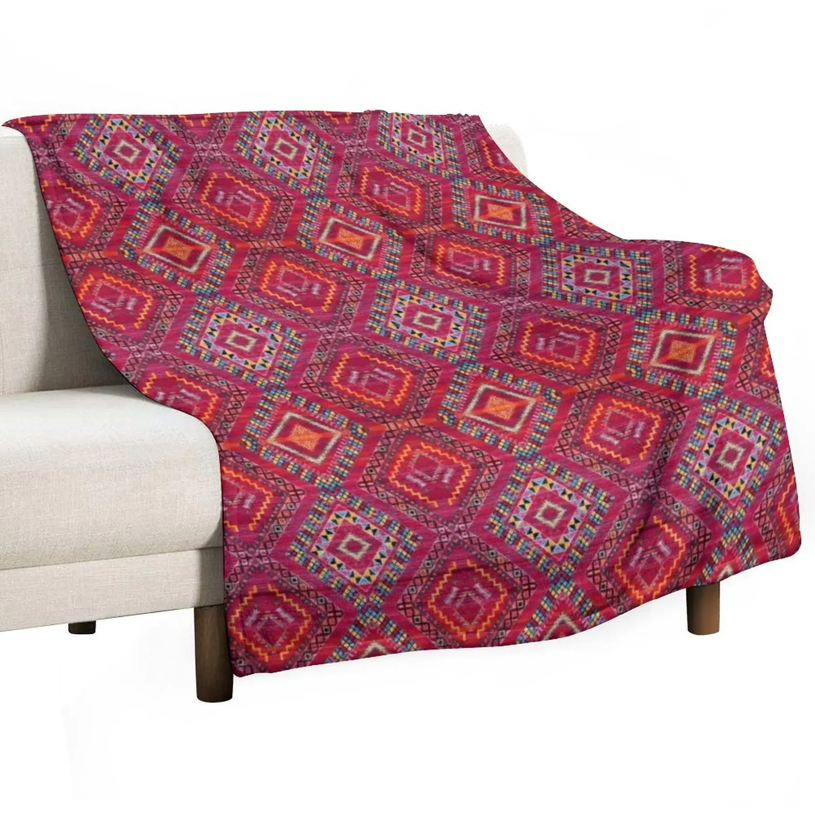 Bohemian Rose: Vintage Geometric Fusion Throw Blanket Luxury Brand Hairys Tourist Picnic Bed Fashionable for sofa Blankets