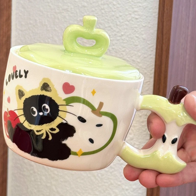 كوب سيراميك عالي المظهر لطيف ومقاوم لدرجات الحرارة العالية، كوب ماء محمول للمكتب #3