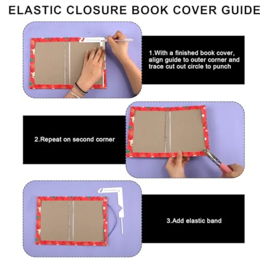 5in1 Book Cover Guide Metal Bookbinding Tools DIY Book Binding Materials for Creating Book Album Scrapbook Cover