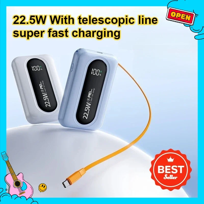 

22.5W Built-in Stretch Line 20000mAh Large Capacity Super Fast Charging Power Bank