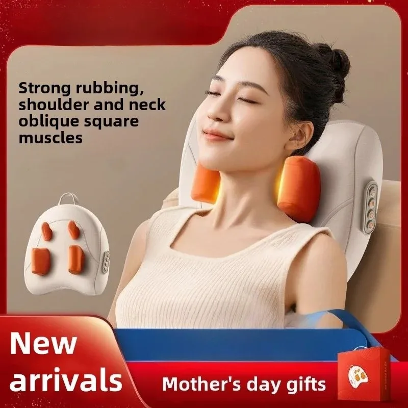 Charging Trapezius Massage Pillow, Hot Compress Kneading Neck, Shoulder and Waist, Dual-purpose for Cars and Homes