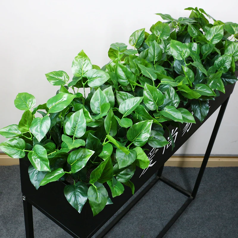 Simulated flower, green plant, flower box, green apple, plastic plant, 7-pronged leaf plant wall