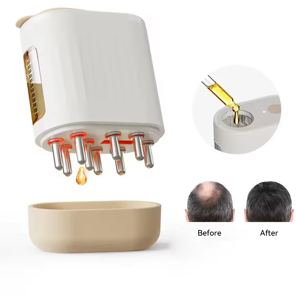 Electric Head Scalp Massager Hair Growth Oil Serum Comb Waterproof Head Scratcher Regrowth Hair Treatment With Red Light Therapy
