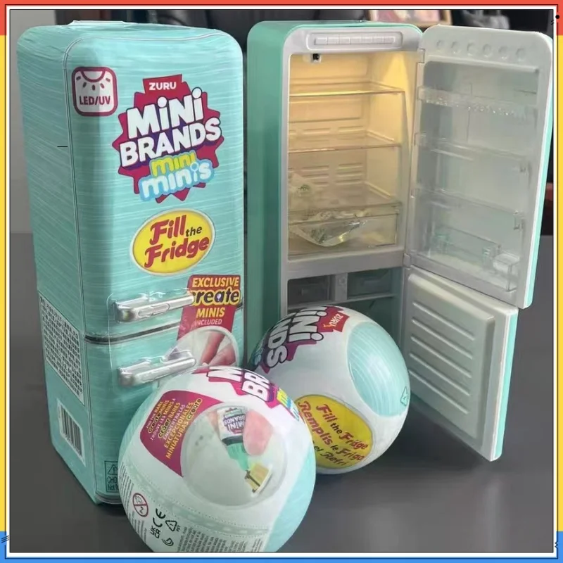 

Подлинный мини-холодильник Zuru, слепая коробка, мини-тазные коробки, модная модель для ролевых игр, домашний миниатюрный холодильник, коллекционный набор игрушек