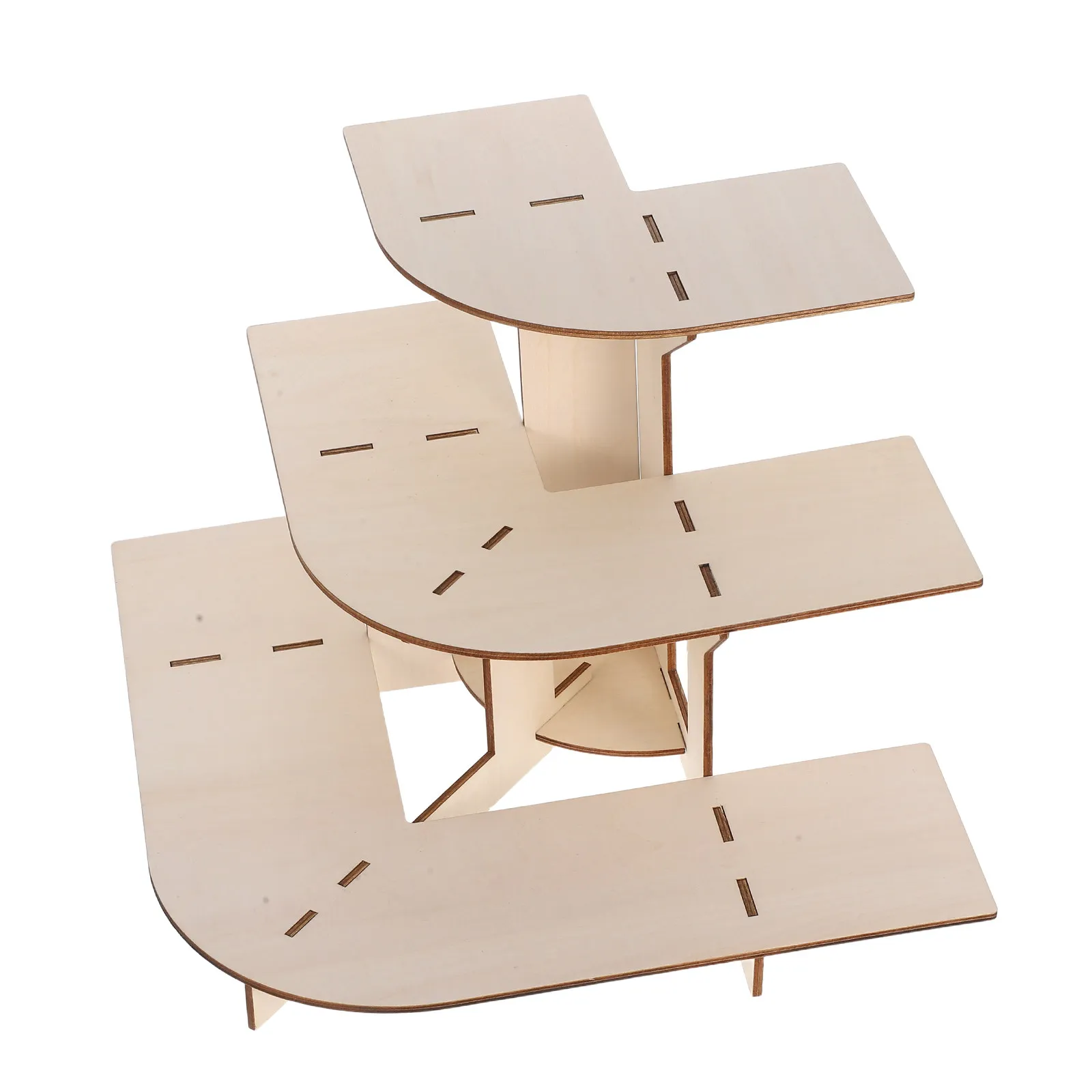 Wooden Retail Display Rack 3-Tier Detachable Multi-Layer Table Counter Organizer for Jewelry Sunglasses Accessories Craft Show