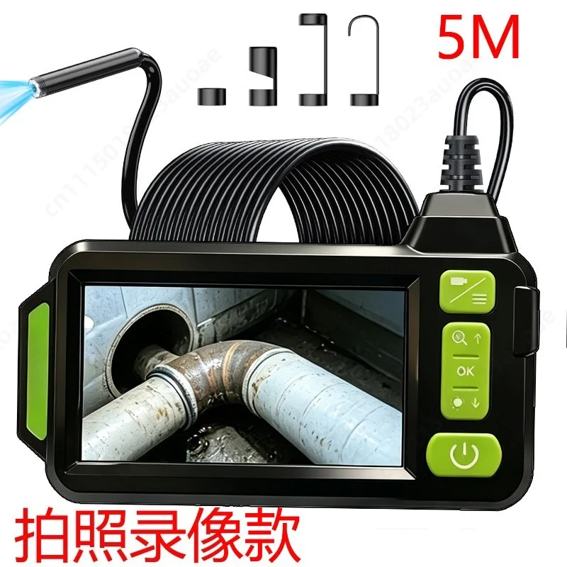 4.3 Inch Screen Industrial Endoscope, Waterproof Rigid Cable for Pipeline Inspection with Photo & Video Recording