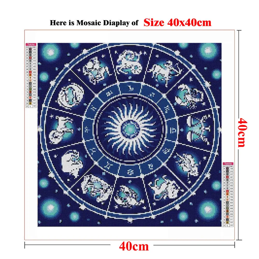 DIY Full Drill Zodiac Scenarios Diamond Painting Mosaic Art Cross Stitch Kits Rhinestones HandCraft Wall Home Decor Boy Gifts