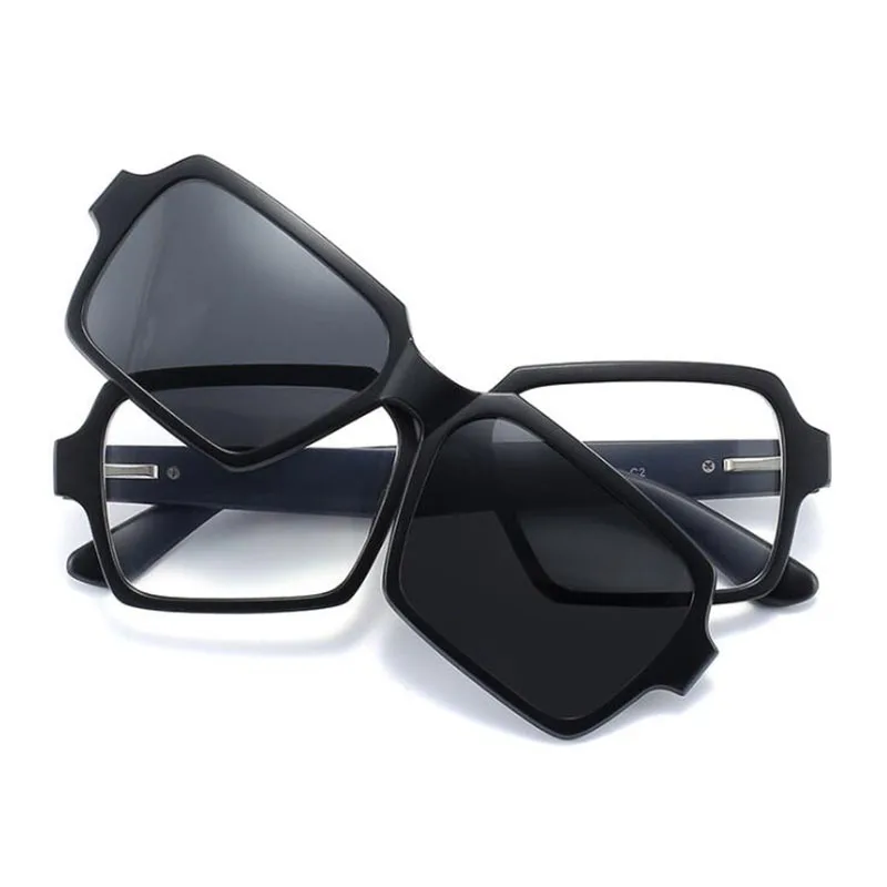 2336 Magnet Clip Rectangle Myopia Glasses 0 -0.5 -1.0 -2.0 To -6.0 , Hyperopia Sunglasses +0.5 +1.0 +2.0 To +6
