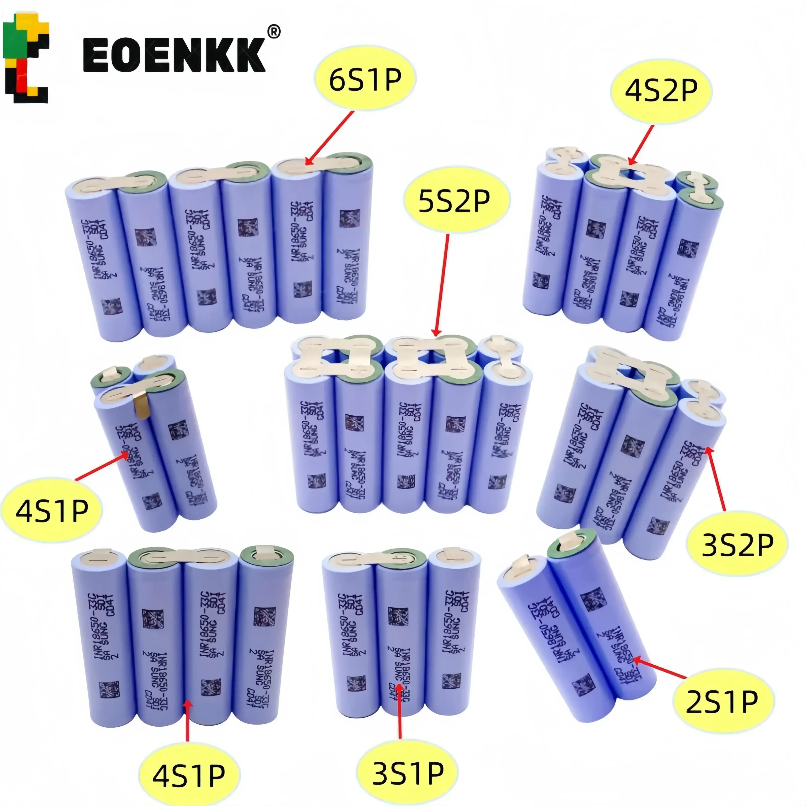 Electric screwdriver rechargeable lithium-ion battery,2s1p 3s1p 3s2p 4s1p 4s2p  5s2p 6S1P18650 33G 12V 16.8V 21V 25.2V 3.7V18650