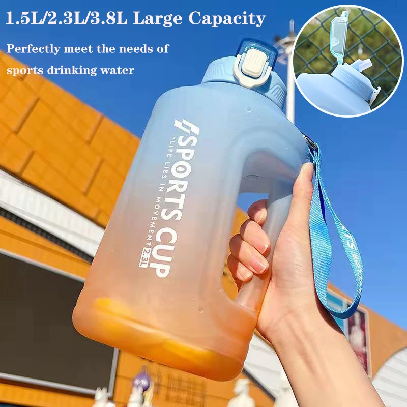 

Water Bottle For Girl Free Shipping Items Sport Fitness Jugs Portable Travel Drink Cup 1.5/2.3/3.8L Tumbler With Straw Wholesale