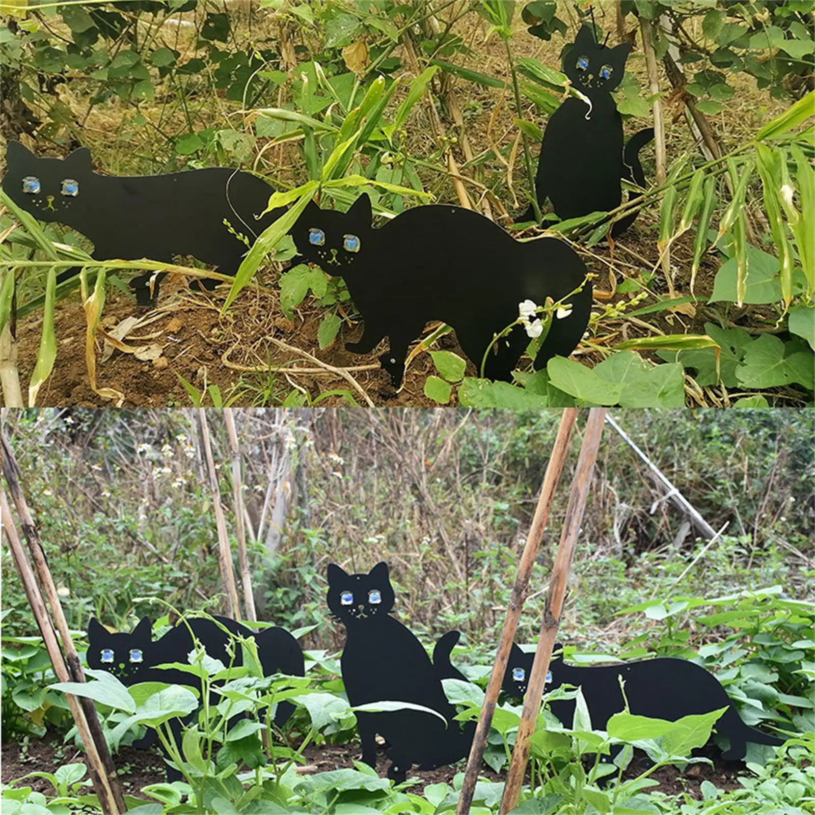 

3Pcs Black Cat Metal Decorative Garden Stakes Halloween Decor for Backyard