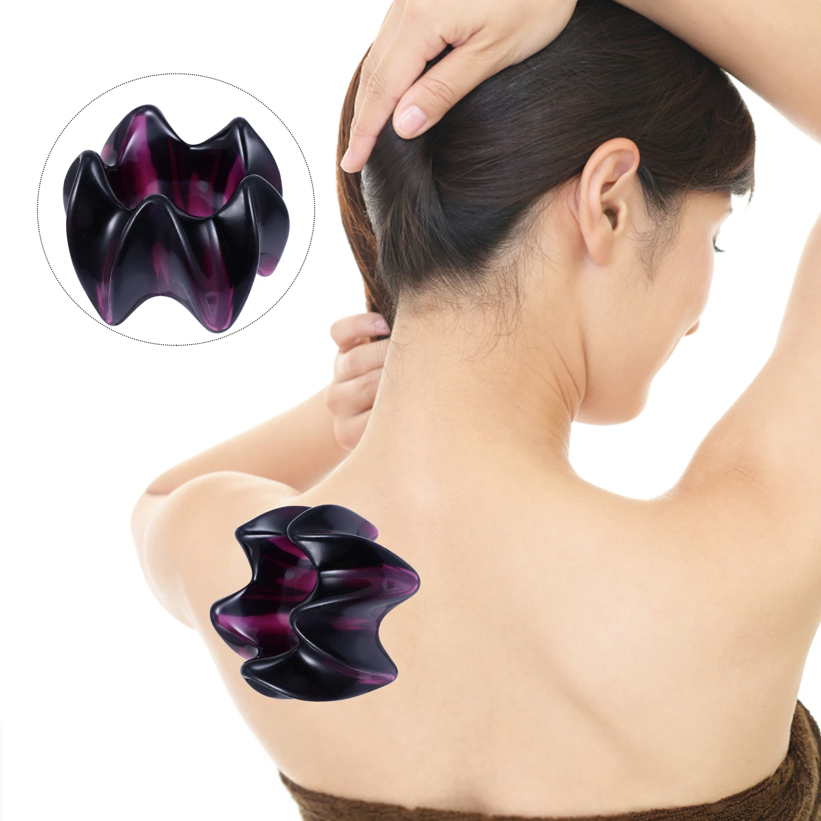 

Massage Ring Gua Scraping Board Beeswax Tool Lotus Shape Body Massager Resin Material Whole Body Care Promote Circulation