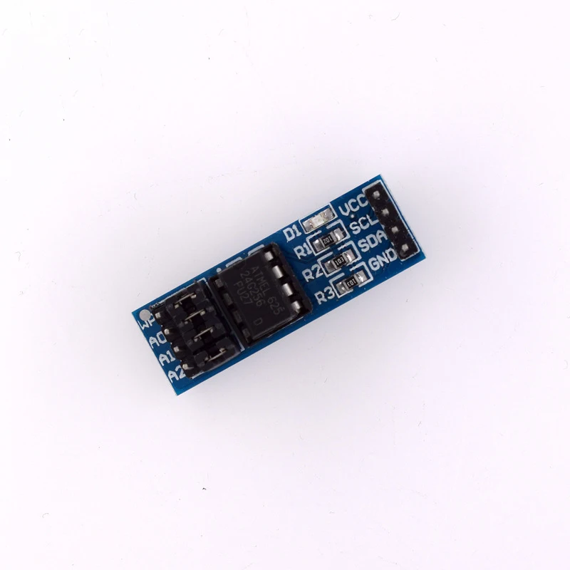 AT24C256 I2C Interface EEPROM Storage Module 8P Chip Holder Indicator Light Pull-Up Resistor Pin Header Power Supply