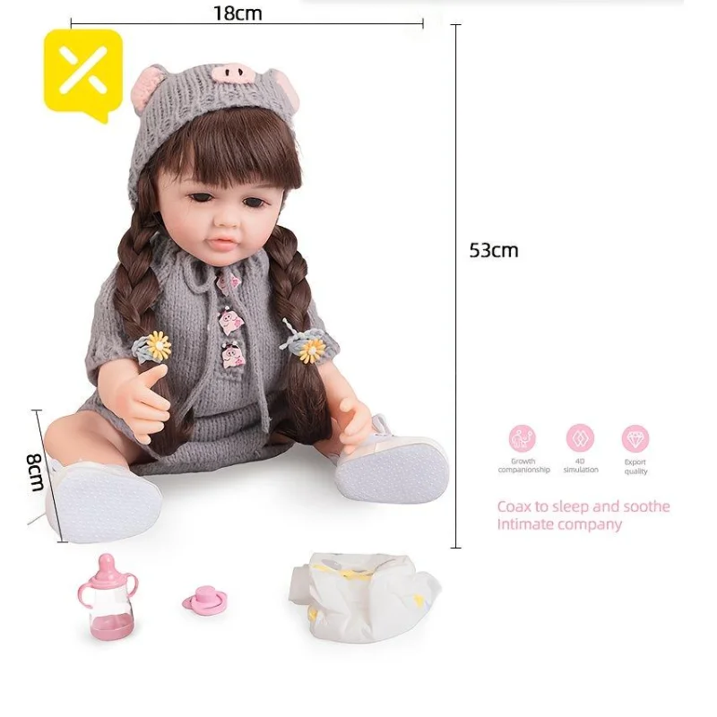 TOYLINX realistische herboren babymeisjespoppen, levensecht pasgeboren zacht vinyl stoffen lichaam met premium feedkit cadeauset voor kinderen