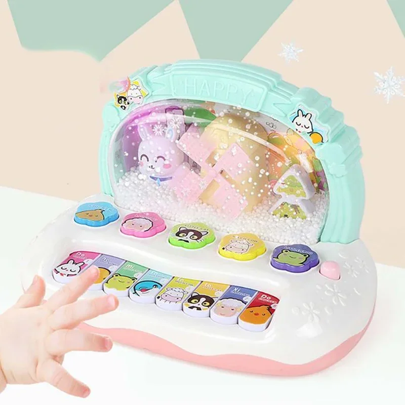 ベビーパズル音楽ピアノおもちゃ 雪の結晶LEDライト付き 子供の早期教育電子玩具 キッズ向け 新年クリスマスギフト