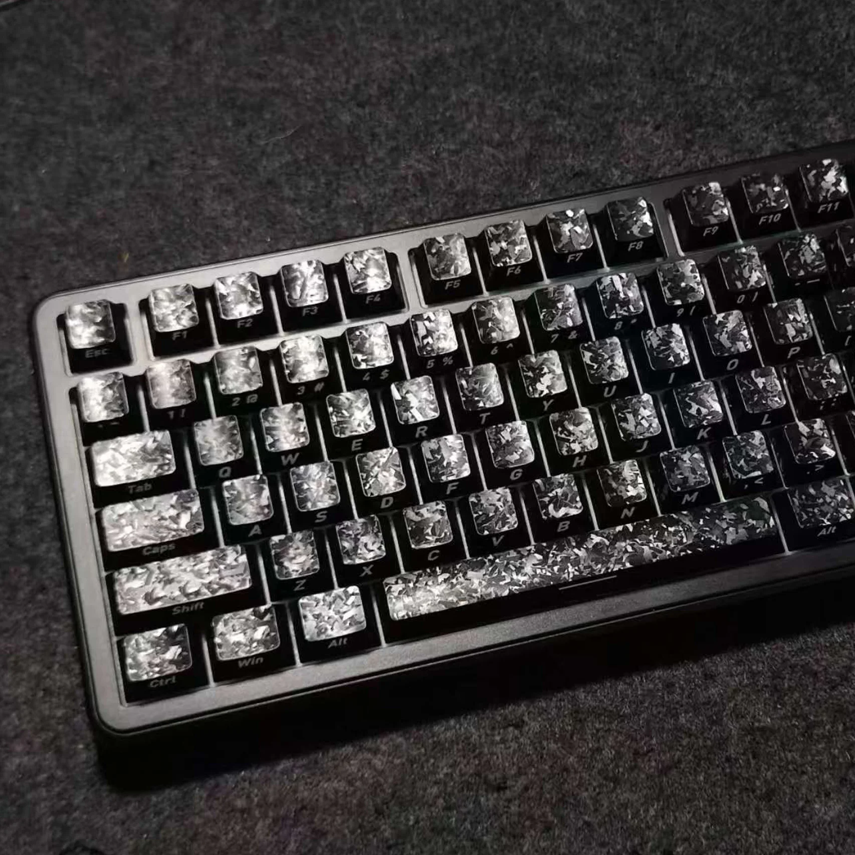 119 مفتاحًا من ألياف الكربون الملمس PC Toner Keycaps Cherry Profile Double Shot Keycap للوحة مفاتيح الألعاب Cherry Gateron MX Switch #1