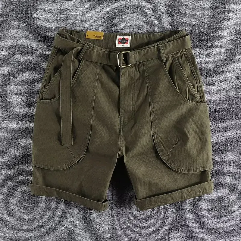 American Retro Workwear Shorts Men's Large Pocket Four-Five Work Outdoor Dirt Resistant Wear-Resistant Five Shorts