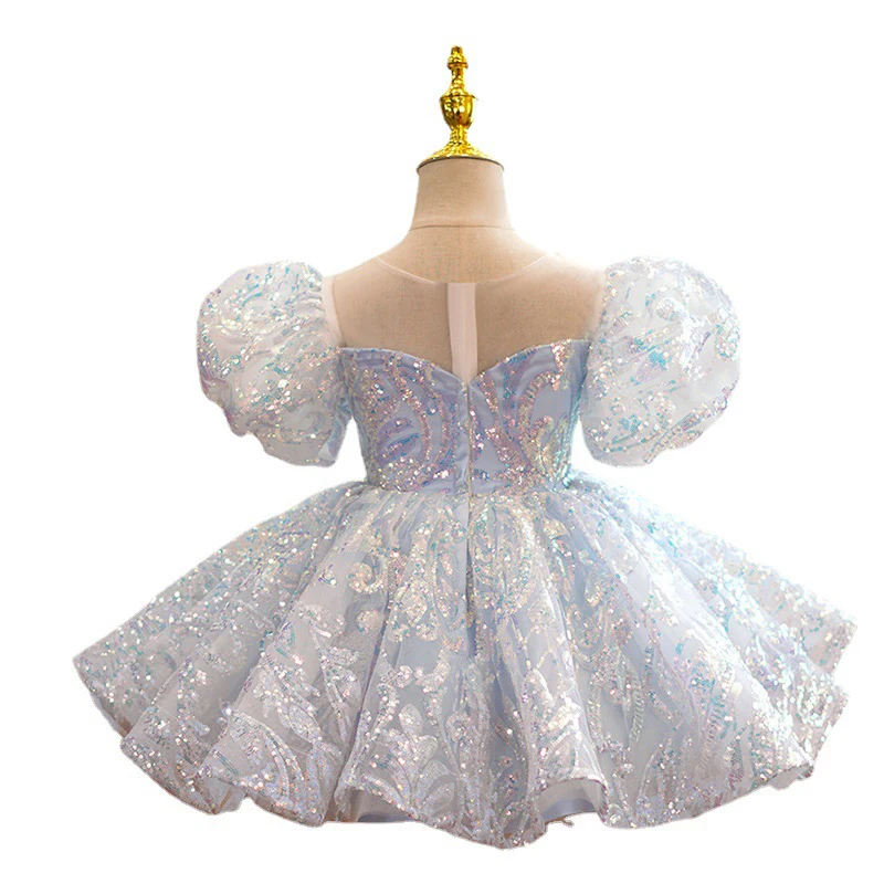 Robe de princesse à paillettes Bling CAN ac pour filles, robe de Rhpour filles, anniversaire, carnaval, reconstitution historique, robe de soirée mignonne pour enfants de 2 à 14 ans