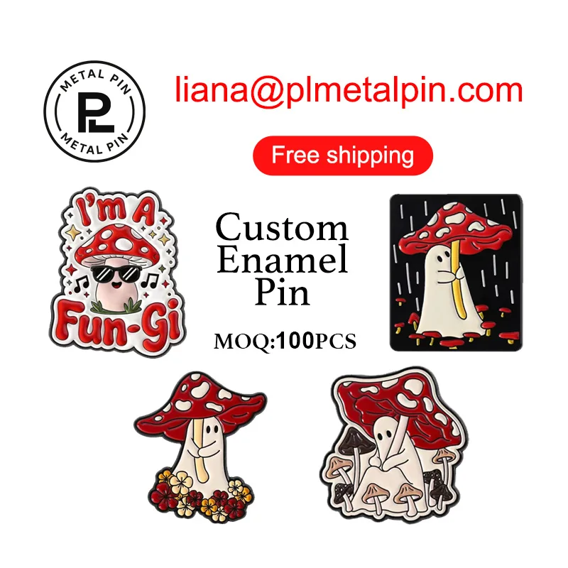 

Custom Halloween Badge, Cute Ghost Mushroom Enamel Pin, Clothing & Bag Decoration, School Company Club Emblem, Bulk Custom Order