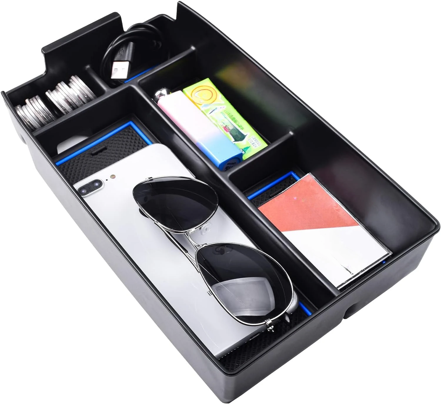Center Console Organizer For Ford Escape and Bronco Sport Accessories, Armrest Secondary Storage Box