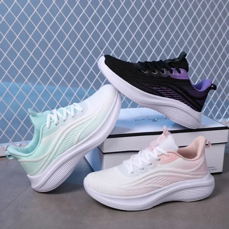 

Casual Women's Shoes Thick Bottom Spring Summer New Couple Knitted Sports Shoes Running Shoes Low Top Trendy Women's Shoes