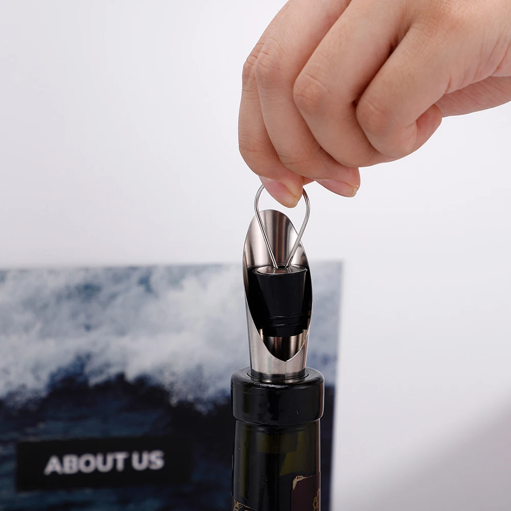 Liquor Spirit Red Wine Pourer Flow Wine Bottle Pour Spout Stopper Stainless Steel Cap Portable Filter Kitchen Accessory Decanter - Image 5