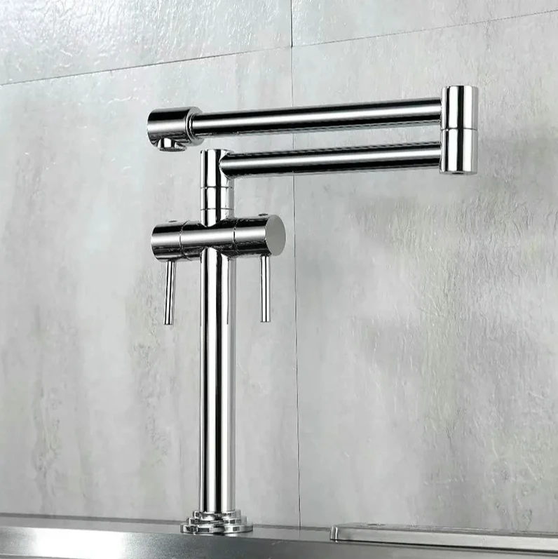 Kitchen Faucet Solid Brass Crane For Kitchen Deck Mounted Sink Mixer Foldable Nickel Brushed/Gold/Chrome/ORB/Black
