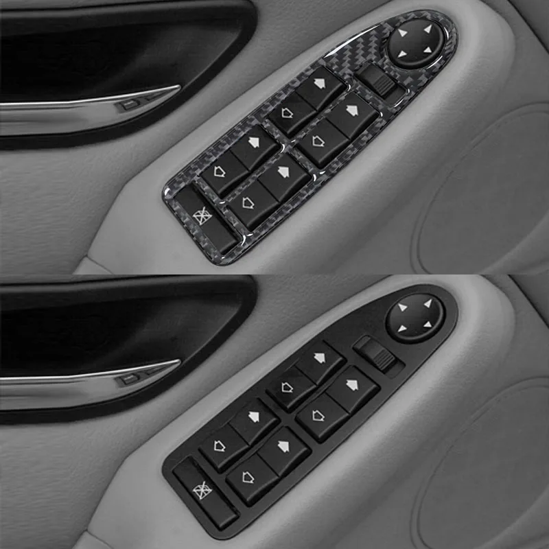 For BMW E39 M5 5 Series 1998-2003 Accessories Carbon Fiber Window Lift Control Panel Trim Cover Car Interior Decoration Stickers