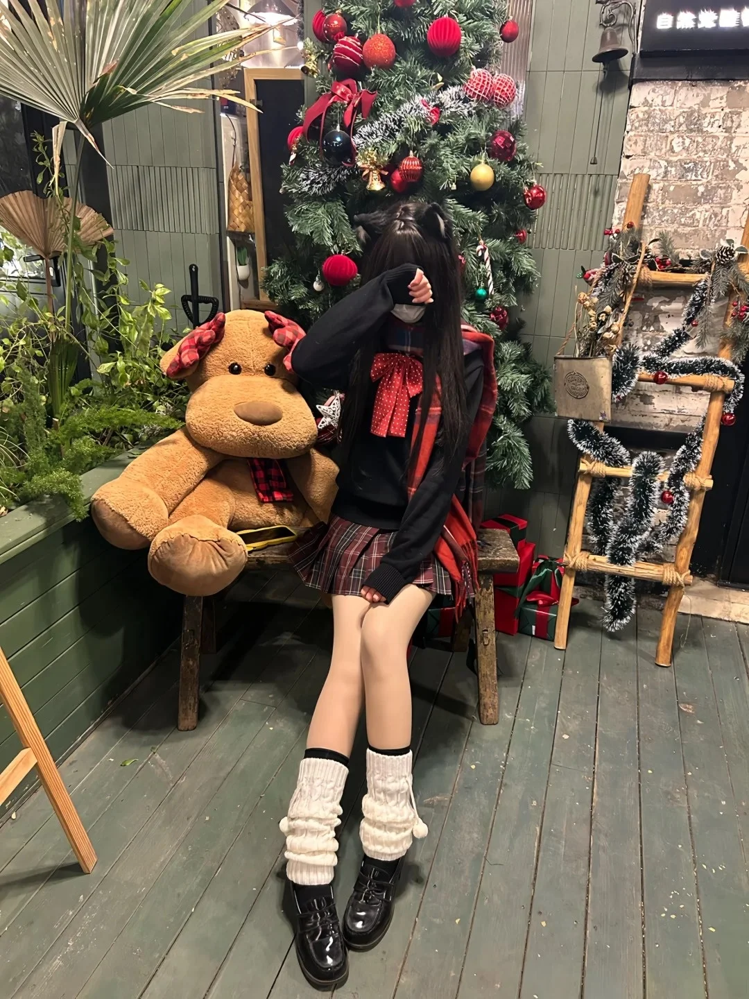 

Japanese Sle JK College Knitted Long Sve Overhead irt Women's Faion Set Autumn Winter Versatile Cisas Outfit