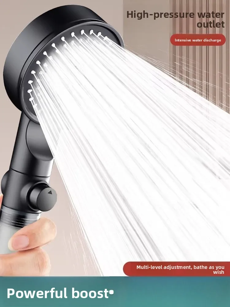 Turbocharged Shower Head with Strong Pressure, High Flow Rate, Filter, Bath Filter Cartridge, and Home Bathroom Heater Set