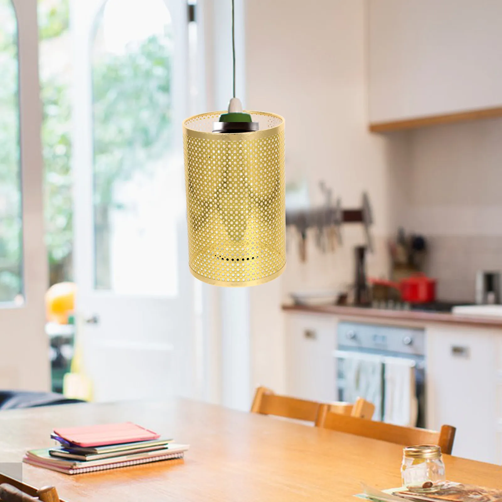 

Винтажный металлический абажур E27 E14, полый, в форме барабана, для подвесного светильника, сменный, для столовой, кухни, гостиной