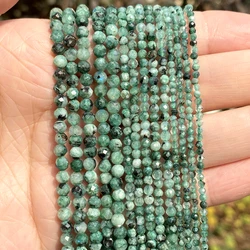 Natural Faceted Green Labradorites Stone Round Loose Spacer Stone Beads For Jewelry Making Bracelet Handmade 2 3 4mm