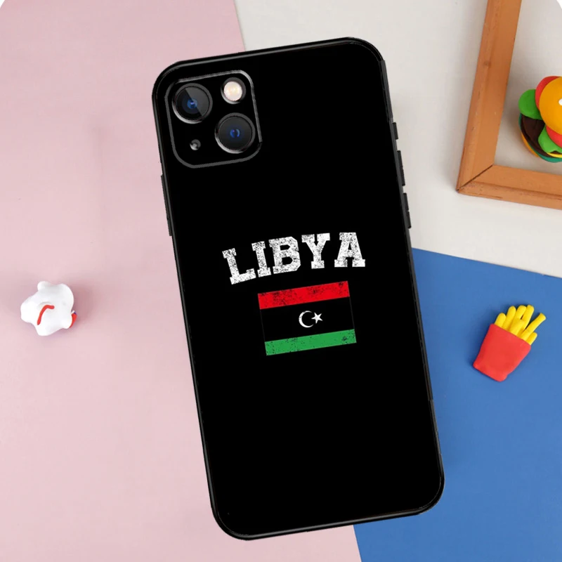 Libya Flag Case For iPhone 13 11 12 14 15 16 Pro Max Mini X XR XS Max Plus Soft Cover