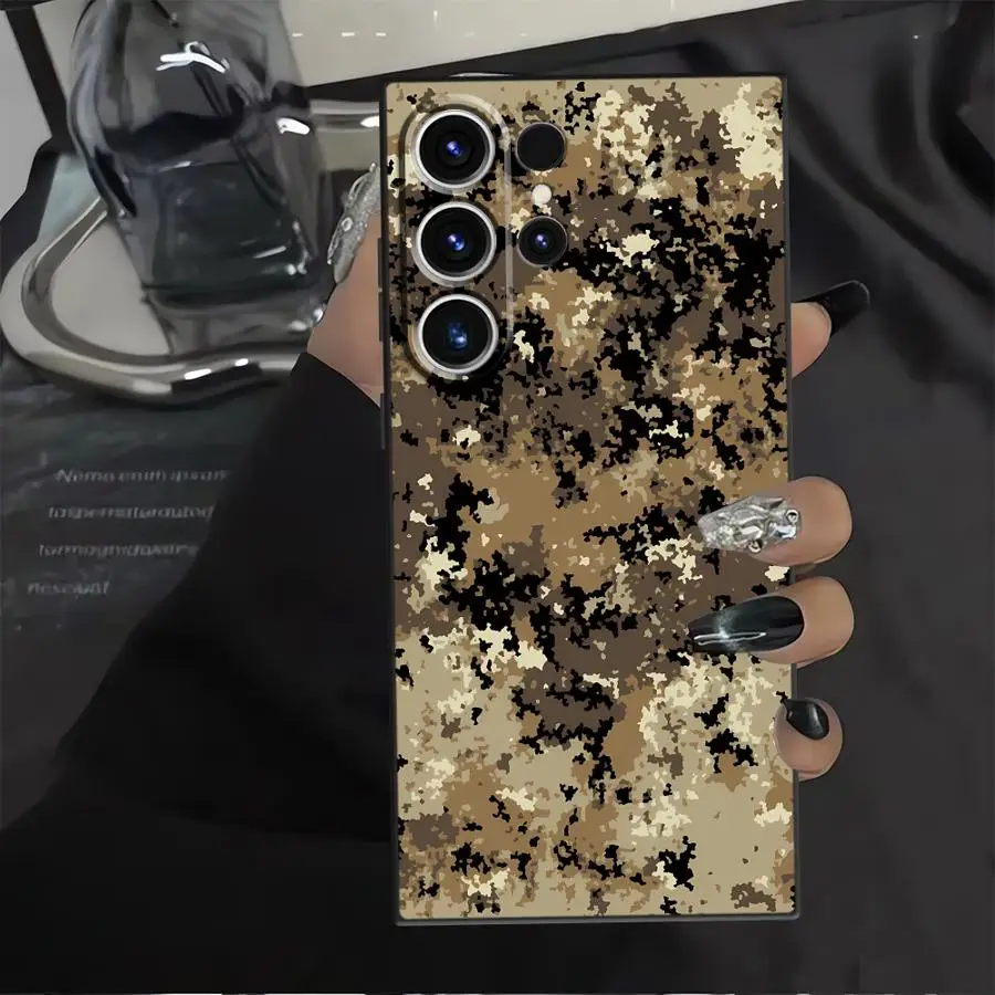 Camouflage Pattern Case for Samsung Galaxy S23 FE S21 S9 S24+ S22 S20 S25 Ultra S25+ S24 Plus Soft Back Phone Cover
