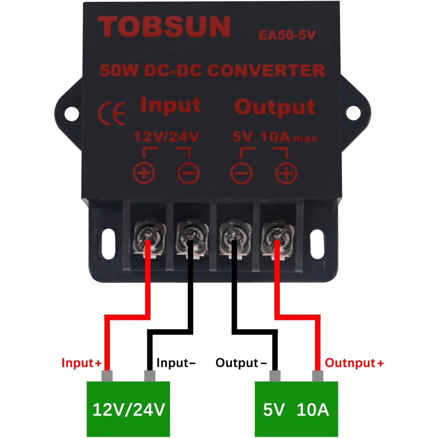 DC Voltage Converter - Regulator Buck Converter Reducer DC 12V/24V Step Down to 5V 10A 50W for Golf Cart Club Car LED Light
