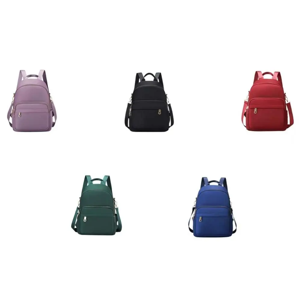 Zaino da scuola portatile in nylon Borsa tote casual multifunzione di grande capacità Borsa a tracolla tinta unita da donna