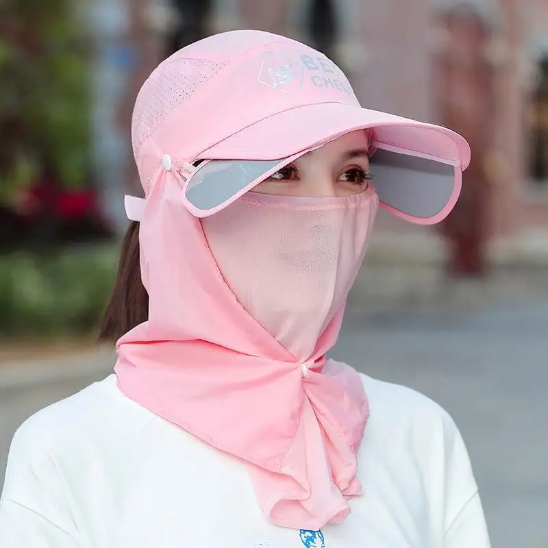 Damen-Sonnenschutzkappe aus Eisseide, atmungsaktiv, UV-Sonnenschutz, staubdicht, Schutzschild, Sommer, Outdoor-Sport, Kopfbedeckung – Detail 8