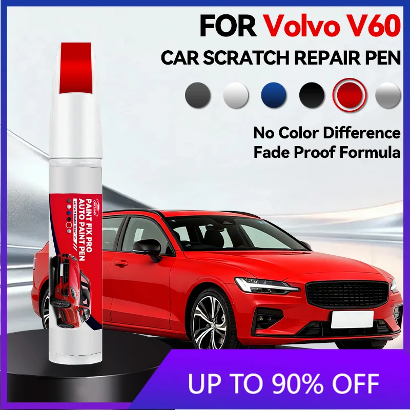 Herramienta de Accesorios para Auto, para VOLVO V60 2010-2025 P1 SPA, Lápiz de Reparación de Pintura, Eliminador de Arañazos, Accesorios para Auto DIY, Negro Blanco B