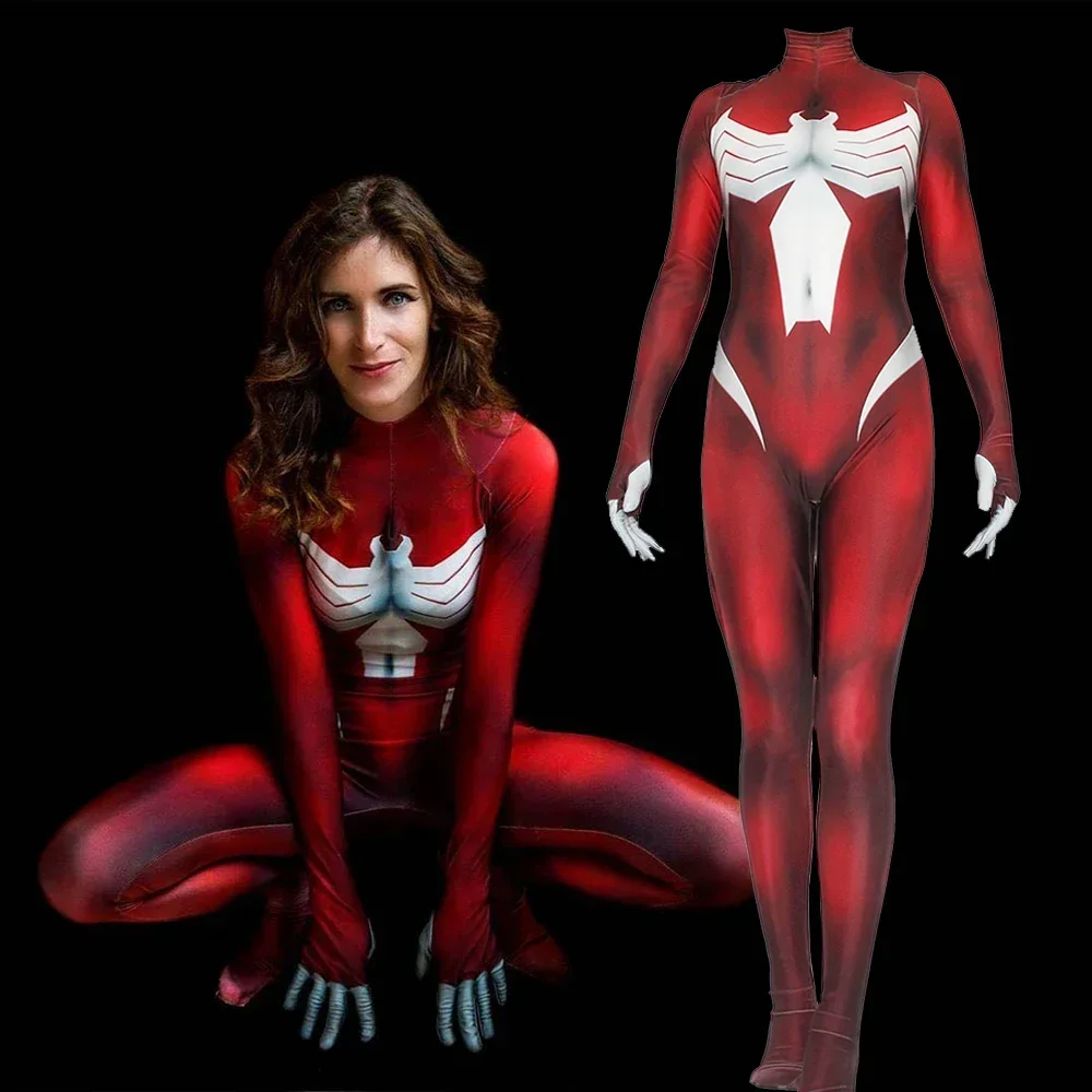 Anime The Ultimate Spider Woman Cosplay Superhero Zentai Outfits Bodysuit 3D Printed Jumpsuit Halloween Costume Adult Kids