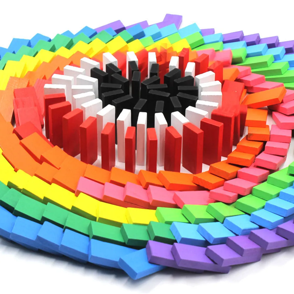 

120Pcs Domino Blocks Early Educational Wood Domino Game Set Creative DIY Children Learning Plaything Early Education Block Toy