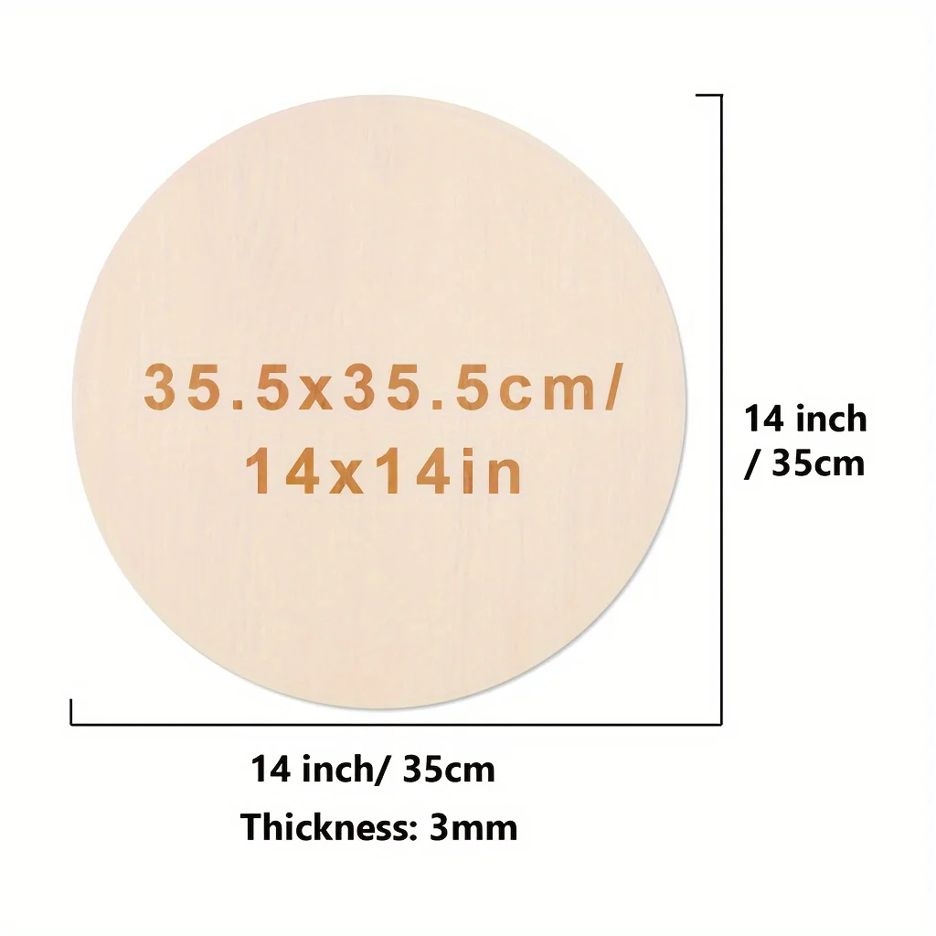 2pcs/4pcs/8pcs 14inch Cutout Blank Round Wood Chip Wood Circle for Crafts,blank Round Wood Circle,wood Circle for Painting,DIY Door Hanger,home,party,decoration 0.12inch Thick