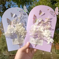 1pc Paper Exquisite Artificial Flower Greeting Card with Butterfly for Mother's Day, Valentine's Day And Other Holiday Blessings