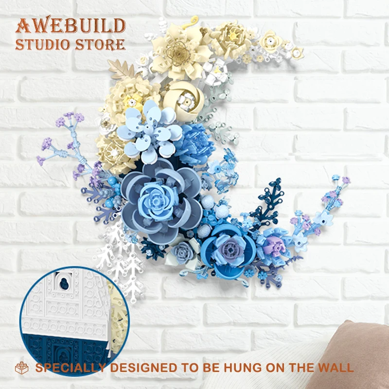 Eternal Moon Flower Building Blocks Romantic Bouquet Toys Creative Plant Rose MOC Brick Wall Decoration Wife Valentine Gifts DIY - view 6