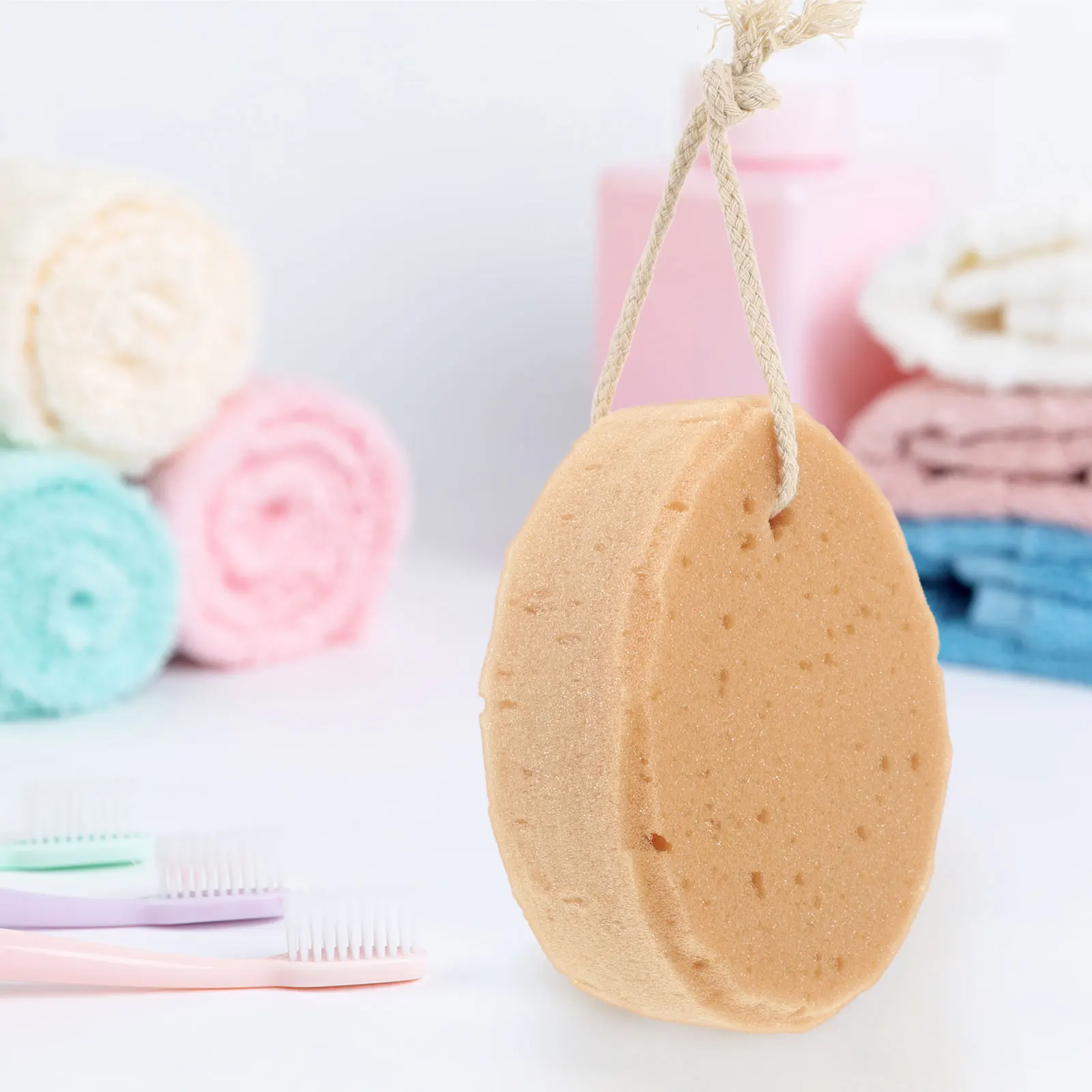 

Honeycomb Bath Sponge Luxury Durable Absorbent Shower Loofah Kids Baby Bath Sponge Honeycomb Structure Exfoliating Massaging
