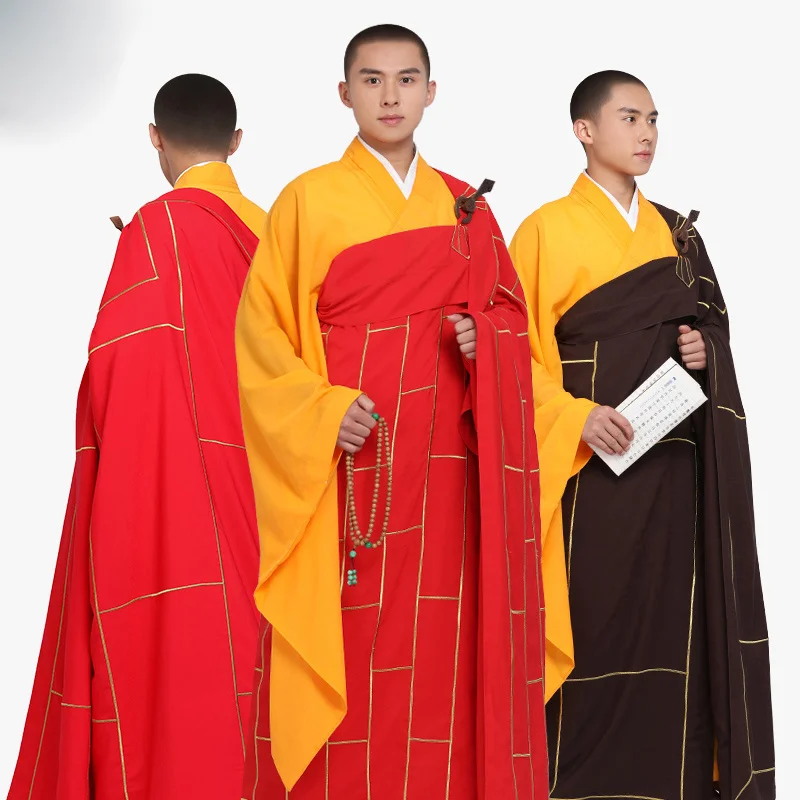 

Hook Ring Heightening Craft Gold Thread Embroidery Cassock Double-Layer Ancestral 7 Confessional Robe Confessional Monk Clothing