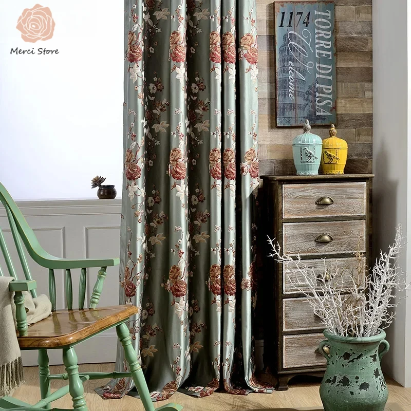 

New Chinese Style Peony Jacquard Thickened Curtains High Precision for Living Room Bedroom Villa Balcony Custom Home Decor